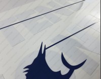 Contender Boat Logo USA Flag White/Blue Decals Set of 2 x 32"
